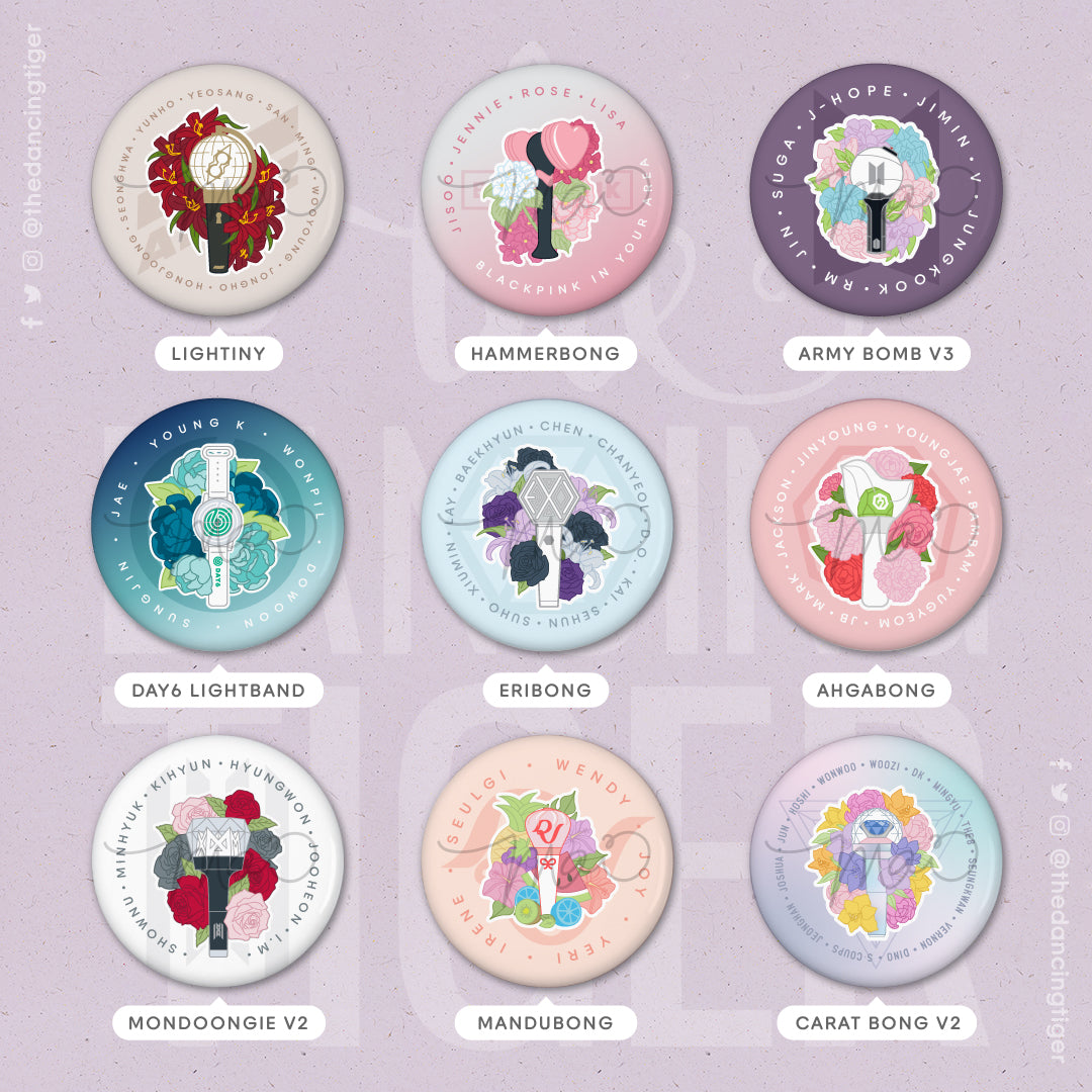 Kpop Lightsticks Buttons - Female Artists